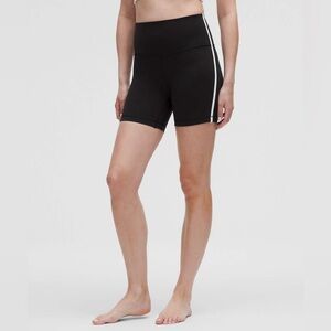 Lululemon Align™ High-Rise Side-Stripe Short 6" Black/White